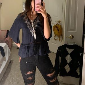 navy blouse from abrecrombie